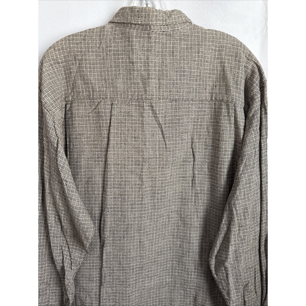 Vtg Bugle Boy Shirt Men's Sz M Long Sleeve Textured Button Down Brown - Picture 13 of 14